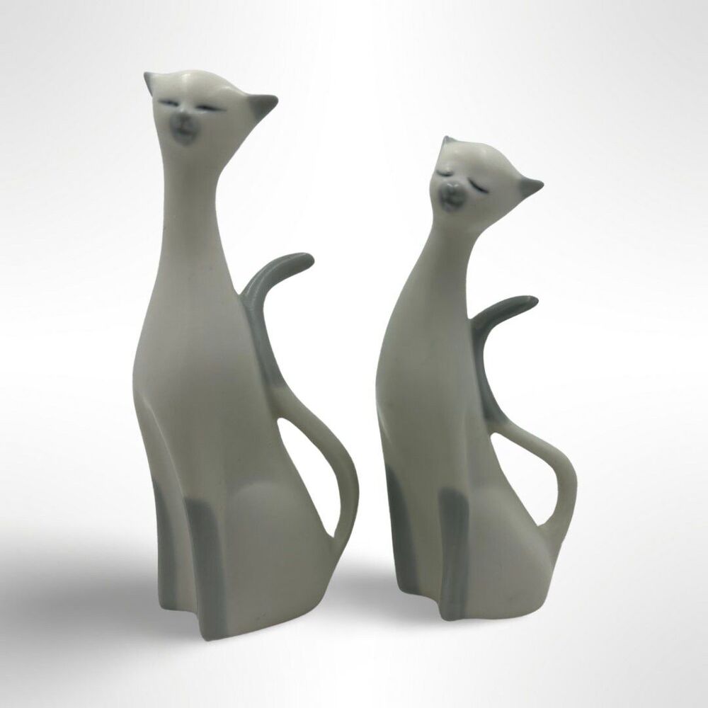 Mid Century Modern Siamese Cat Figurines